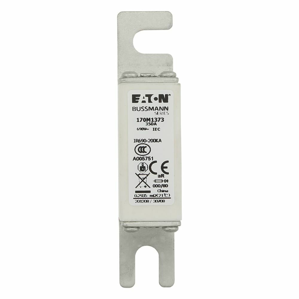 170M1373 Semi-Conductor High Speed Fuse, 350 A, 690 V, 200 kA Interrupt, Class: aR, Square Body