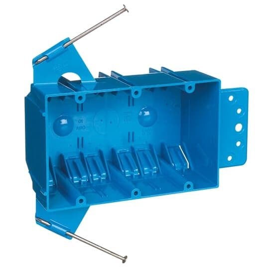 B344AB Carlon New Work Outlet Box, PVC, 44 cu-in Capacity, 3 Gangs