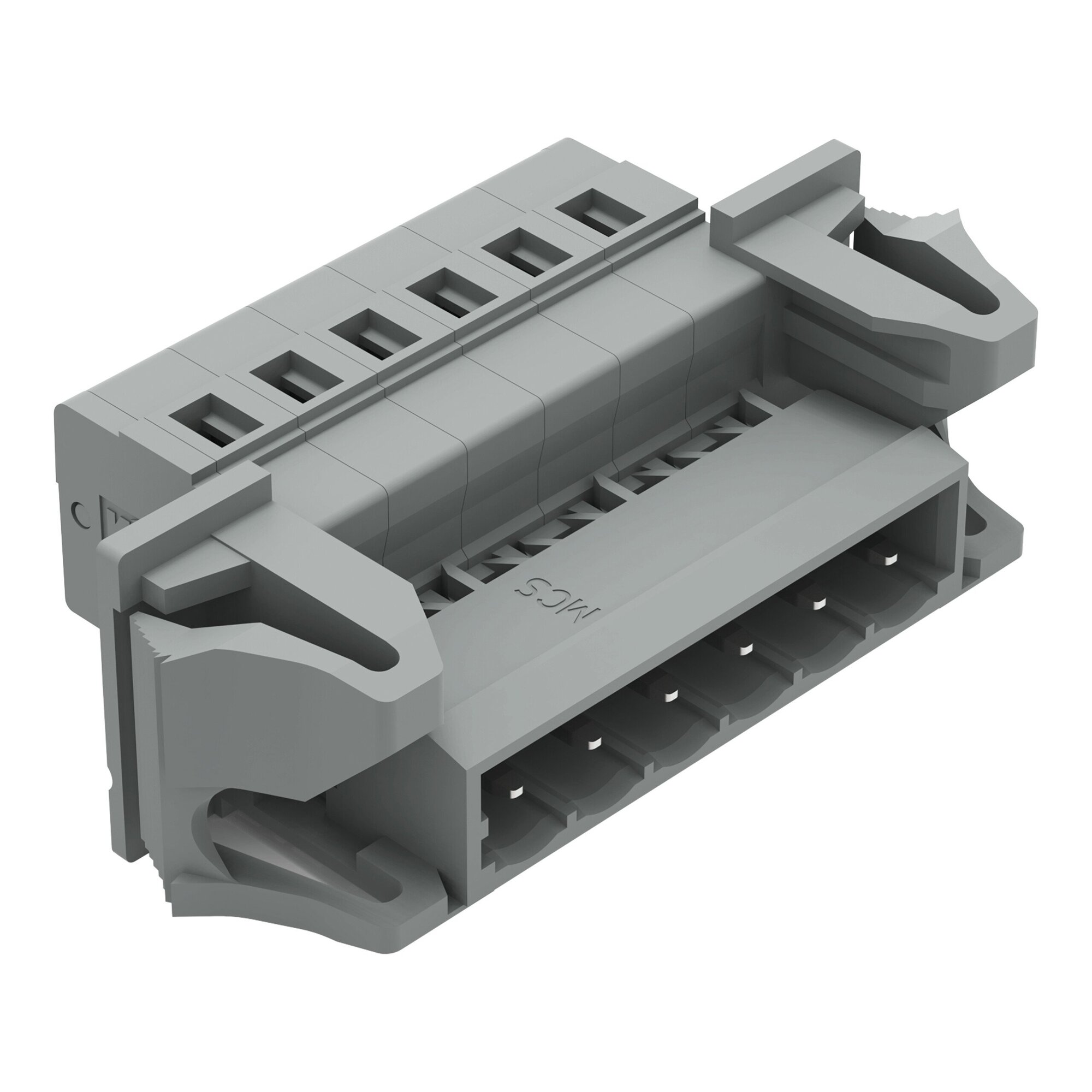231-606/114-000 Operating Tool 1-Conductor Male Connector, 630 V, 12 A, 28 to 12 AWG Wire, 6 Poles, Feed Through Mount