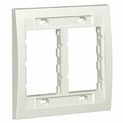 CBEIW-2GY PanNet Mini-Com Executive Vertical Orientation Faceplate Frame, 2 Gangs, ABS, Off-White, For Use With Module Insert