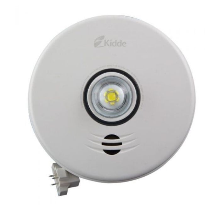 21026872 Hearing Impaired Smoke Alarm with Ten Year Sealed Battery and LED Strobe, Wire-in, Photoelectric