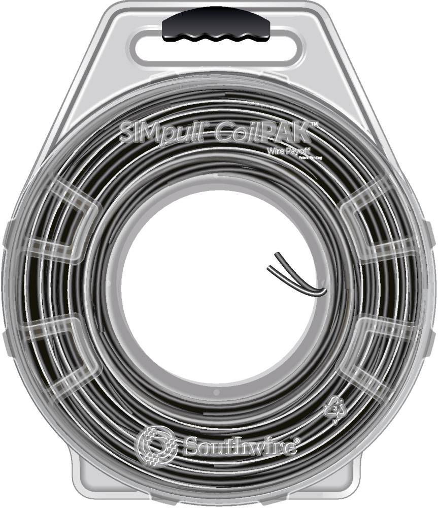 58619401 SIMpull Type THHN Parallel Building Wire, 600 V AC, (2) 12 AWG Solid Copper Conductor, 1000 ft L, Black/White