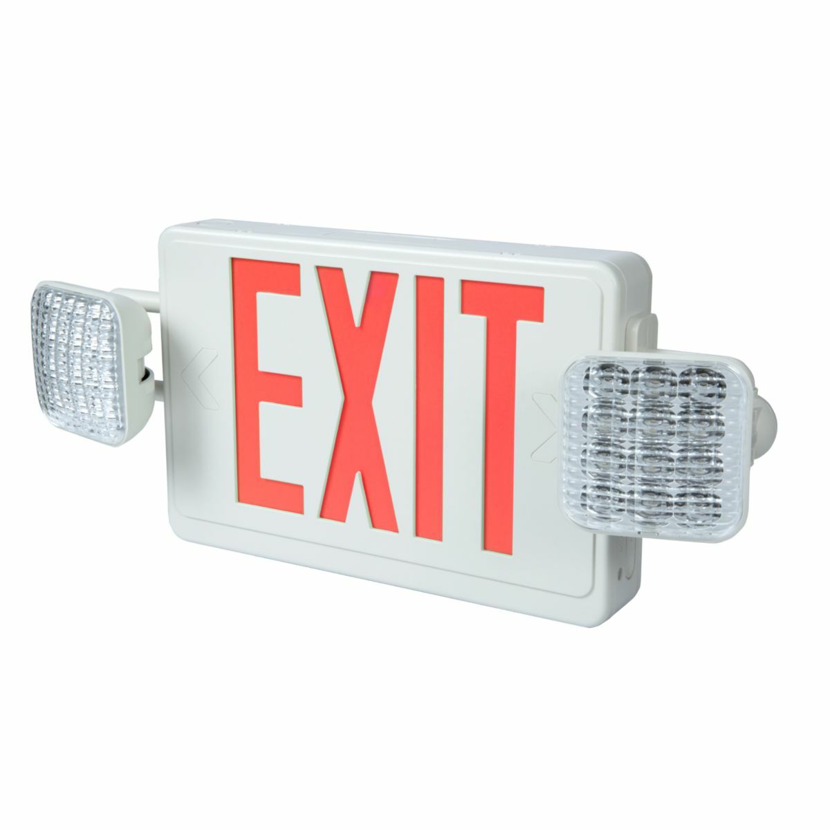 APCH7RSQ Sure-Lites Emergency Exit Combination Light With Square Head, 78 W Fixture, 120 to 277 V, White Housing, Exit Legend