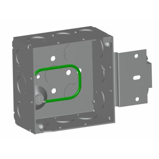 52171MSP eFab MS Series Outlet Box, Steel, 30.3 cu-in Capacity, (1) Outlets, (11) Knockouts, 4 in H x 4 in W x 2-1/8 in D