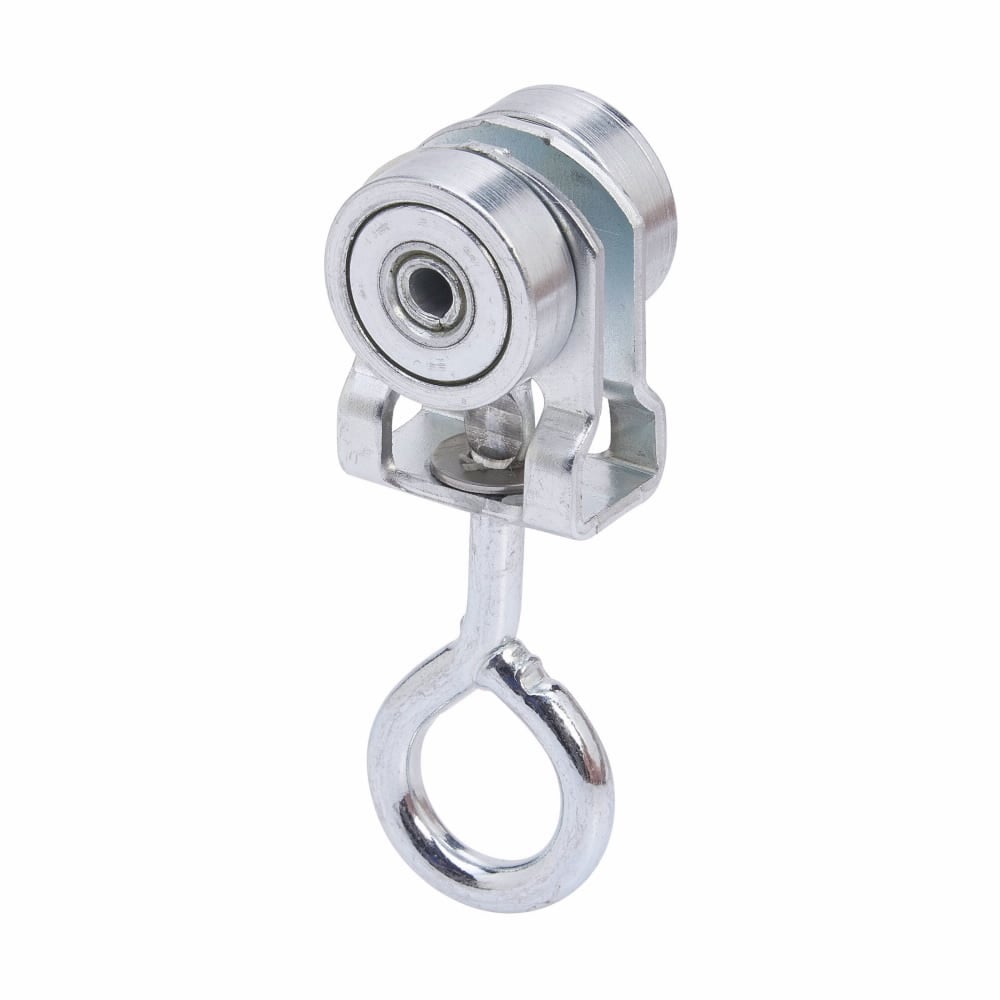 B477HZN 2-Bearing Light Duty Trolley Assembly With Eye Hook, 1-1/4 in L x 3-15/16 in H, Strip Steel