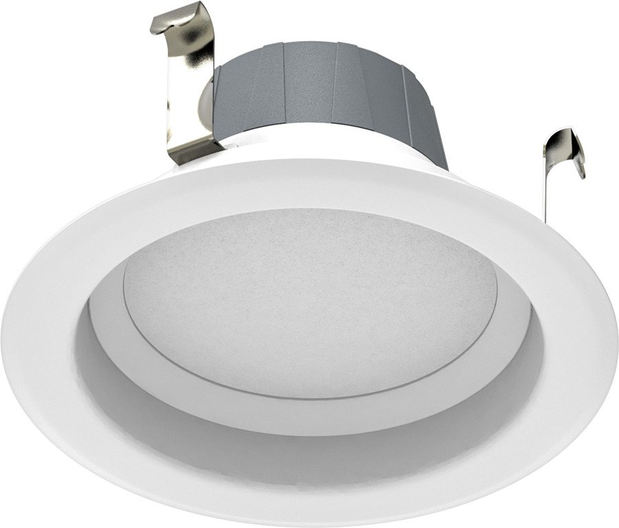 R4R8830120WS R Series Round Recessed Retrofit Downlight, 7.6 W Fixture, 4 in Ceiling Opening, 120 V AC, Aluminum Housing