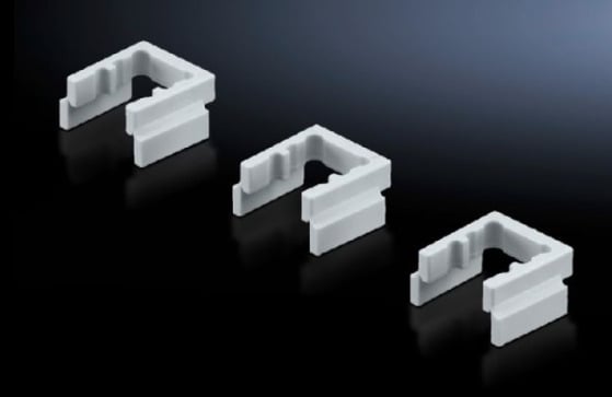 9340090 Spacer, 3-Pole, For Use With For RiLine Busbar supports of Flat Copper bars, Polyamide, Pale Gray