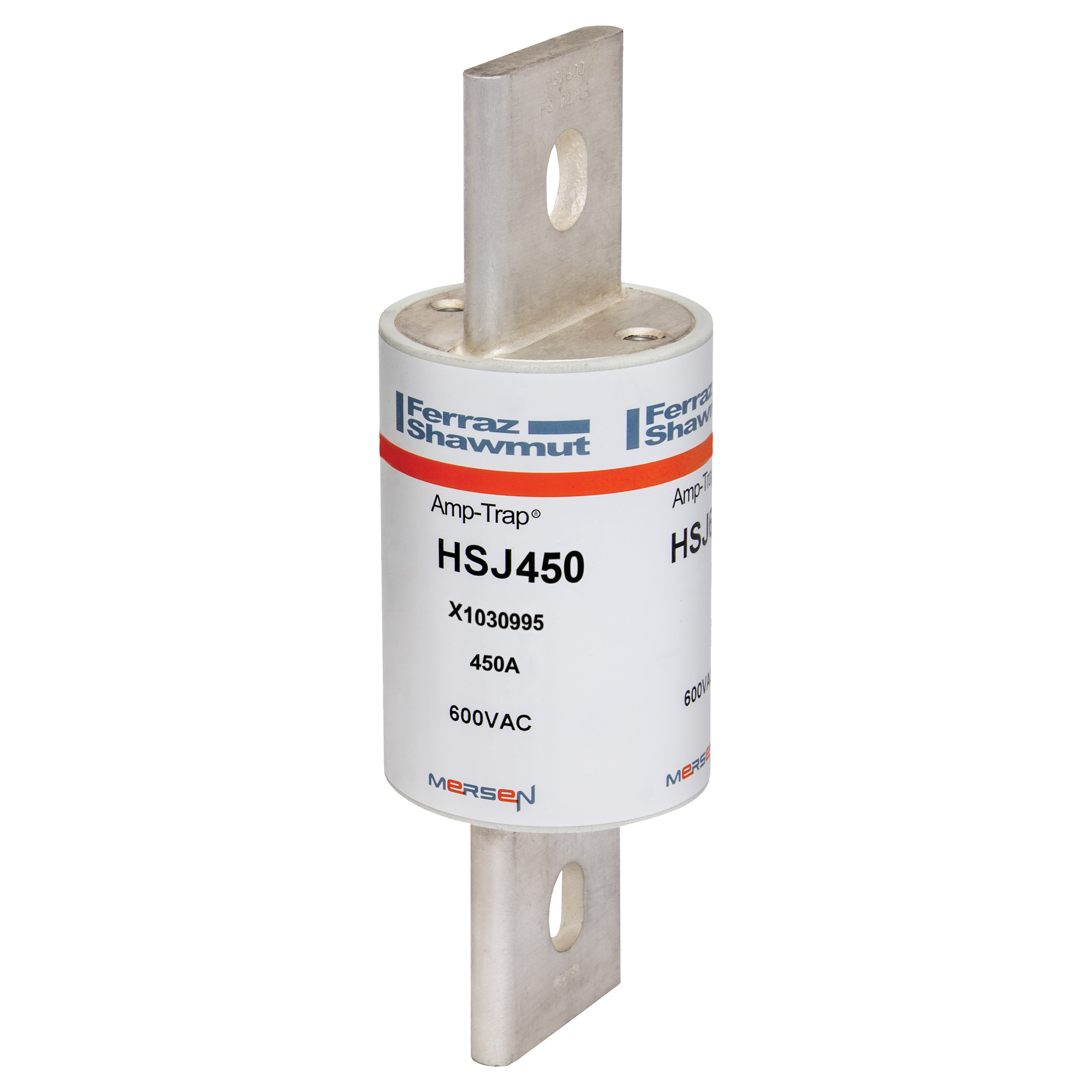 HSJ450 Low Voltage High Speed North American Style Power Fuse, 450 A, 600 V AC/500 V DC, 100/200 kA, Class J, Cylindrical Body