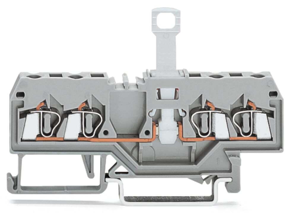 280-836 Operating Tool Disconnect Terminal Block, 400 V, 10 A, 28 to 12 AWG Wire, 2 Poles, DIN Rail Mount
