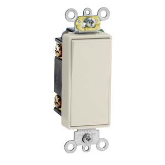 5693-2T Self-Grounding AC Quiet Switch, 120/277 V AC, 15 A, 1/2 hp, 2 hp Power Rating