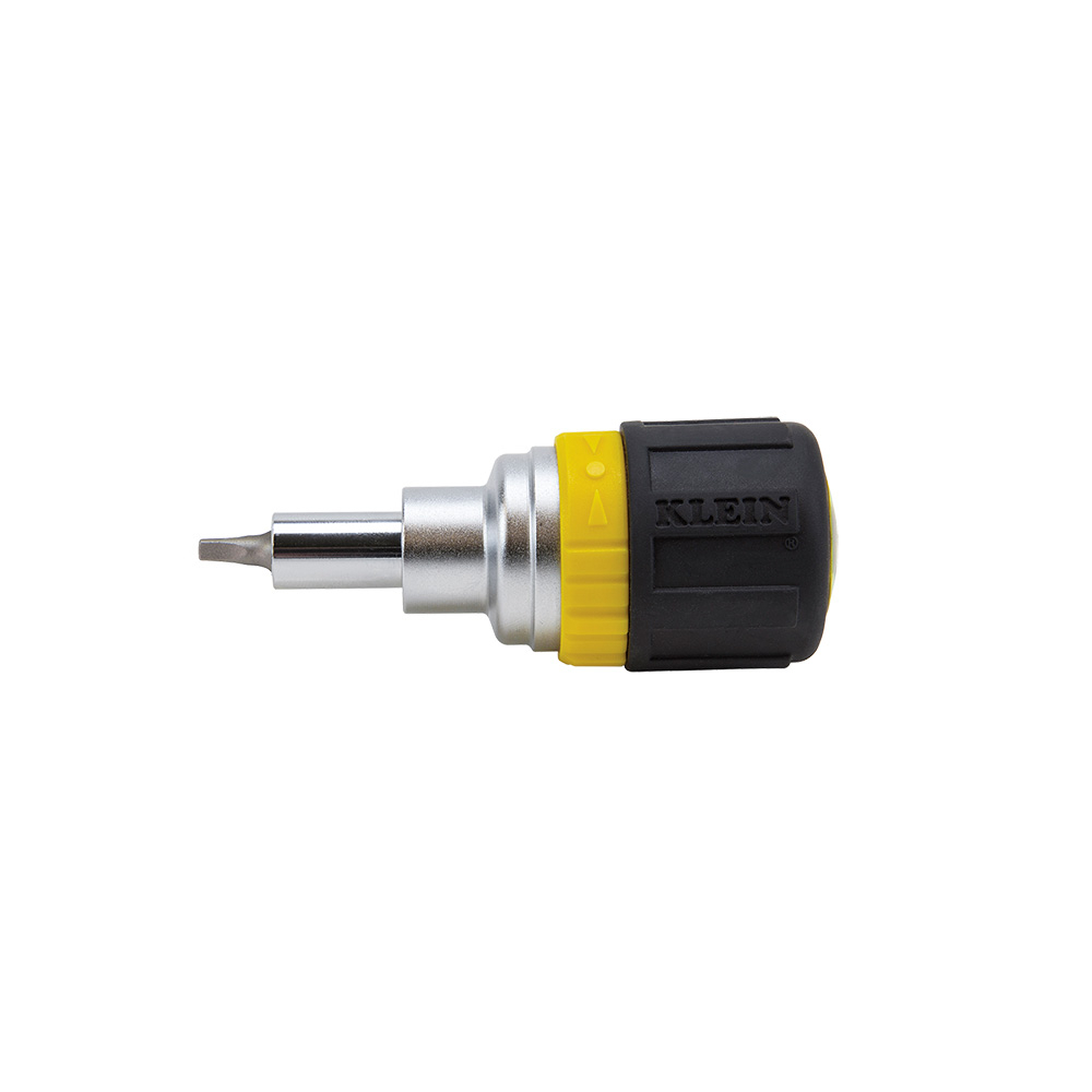 32594 6-in-1 Ratcheting Multi-Bit Stubby Screwdriver, Cushion Grip Handle, Steel