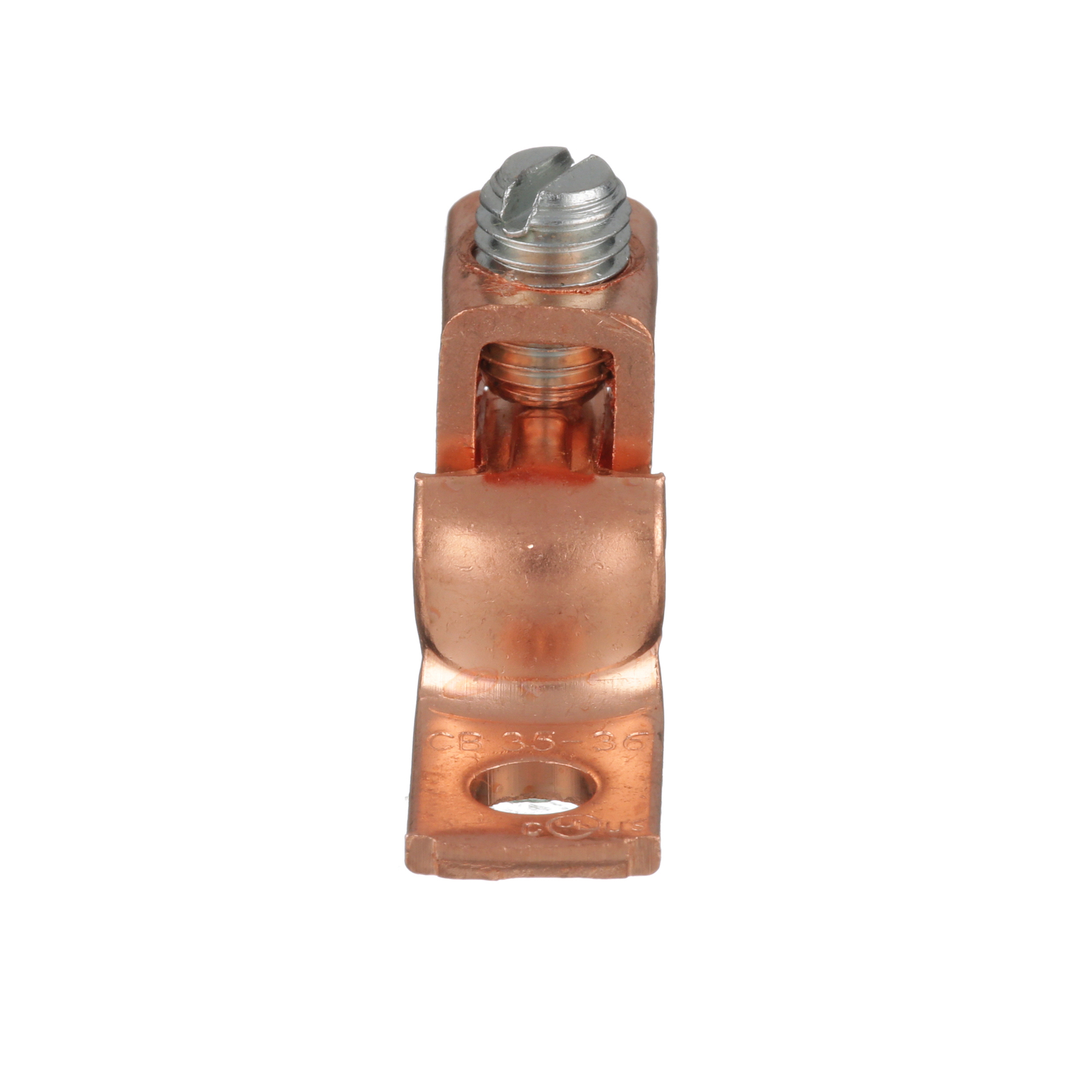 CB35-36-CY CB Series 1- Barrel Mechanical Lug, 14 to 6 AWG Stranded Copper Conductor, 3/16 in Stud, 1 Bolt Hole, Copper