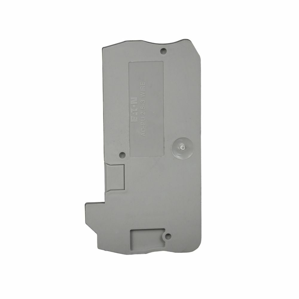 XBACPU25D12 End Cover, For Use With XB Series XBPU25D12/XBPU25D12PE Spring Cage Hybrid Terminal/Ground Block, Gray