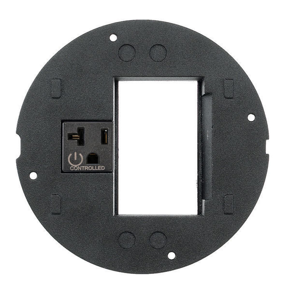 S1SP3IMC Controlled Laser Marked/Controlled Sticker/Standard Sized Sub Plate With (1) 20 A 125 VAC Receptacle, 5.36 in Dia, Composite
