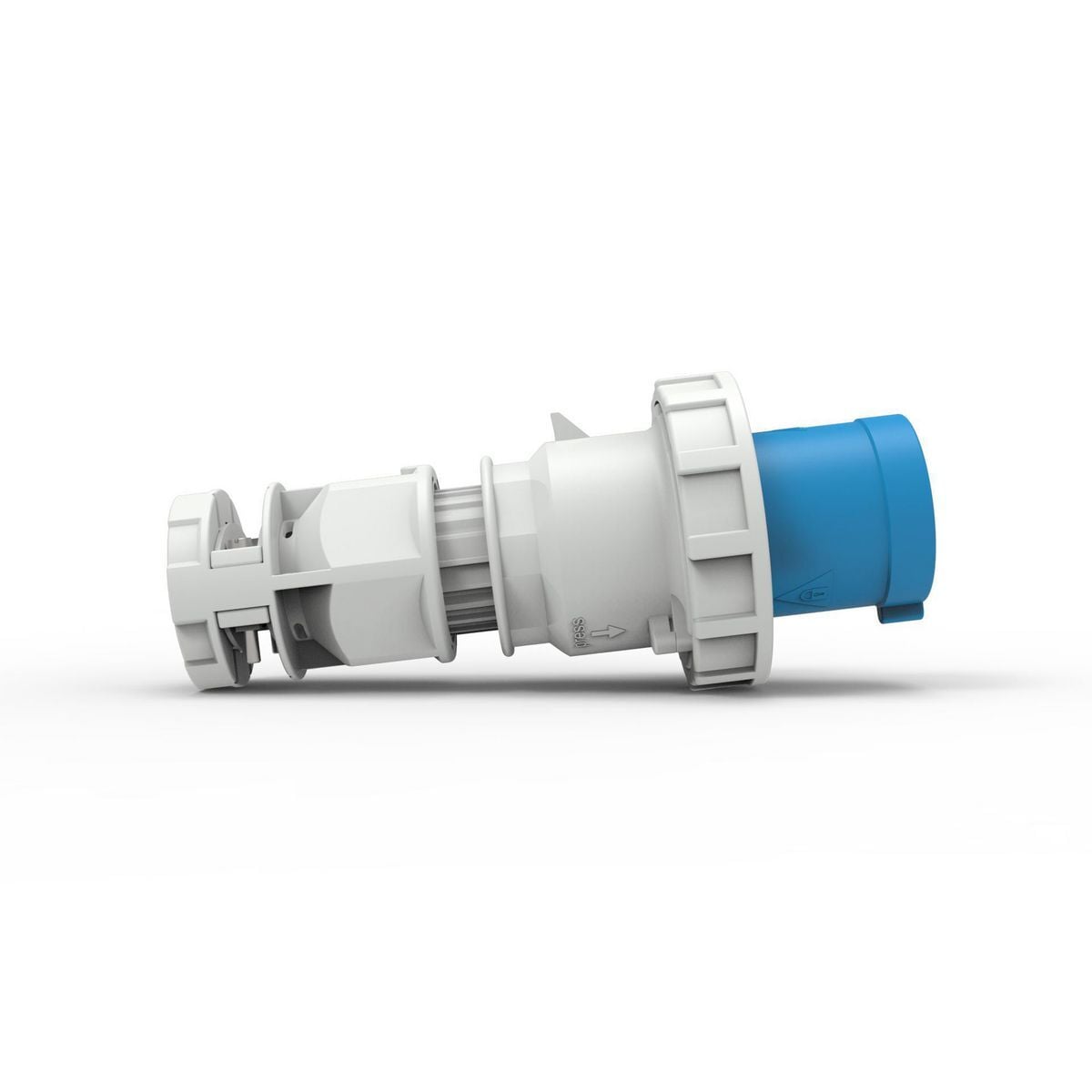 C460P9WA Hubbell-PRO Watertight Plug Heavy Duty Products- IEC Pin and Sleeve Devices, 125 to 250 V AC, 60/63 A, 3 Poles, 4 Wires, Blue