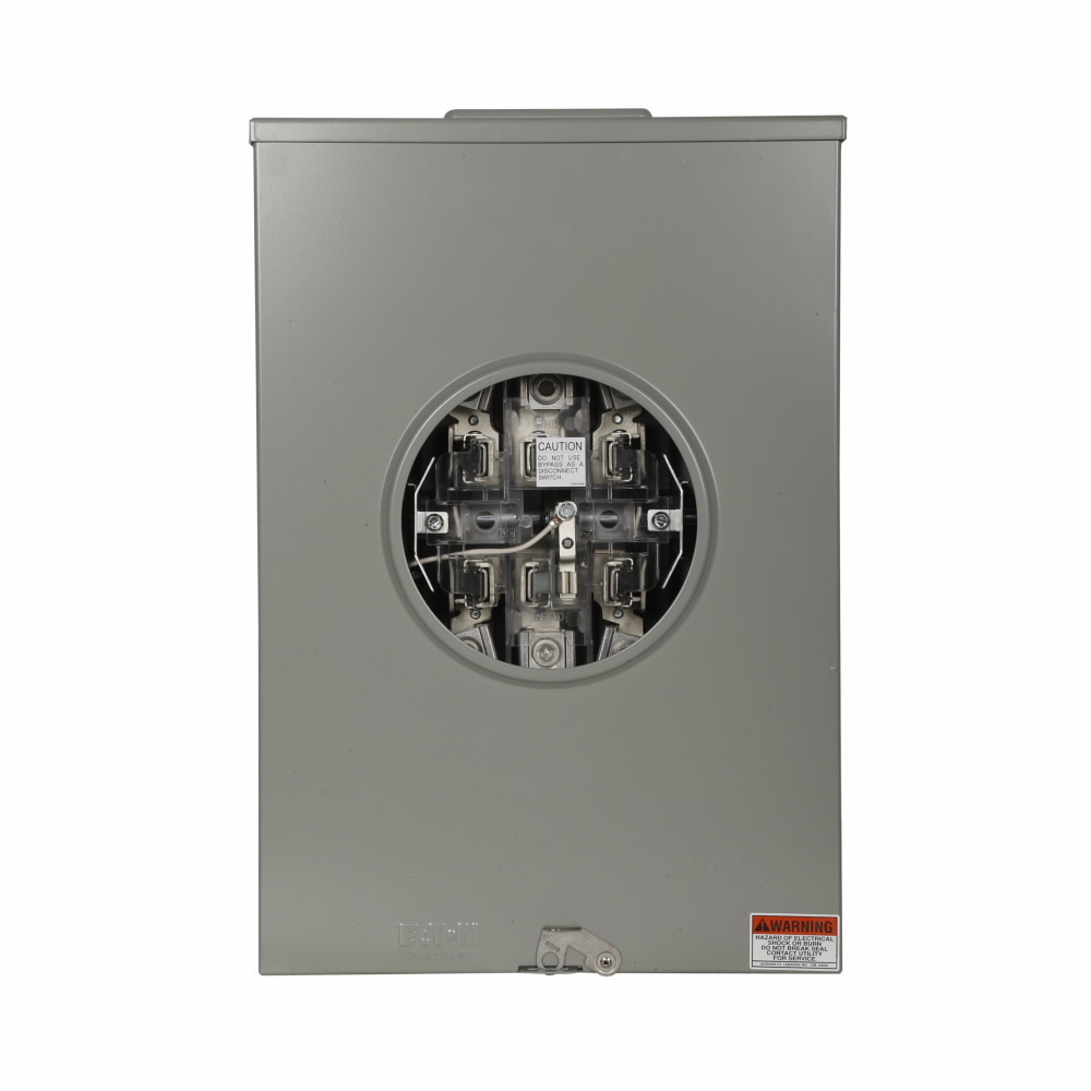 1008801EXCH Commercial Single Position Meter Socket, 200 Amp, 1 Phase, Ringless, Lever, 5 Jaw, OH, UG, 600V, 3 Wire