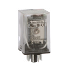 Plug in relay, Type KP, tubular, 1 HP at 277 VAC, 10A resistive at 120 VAC, DPDT, 2 NO, 2 NC, 240 VAC coil, pilot light