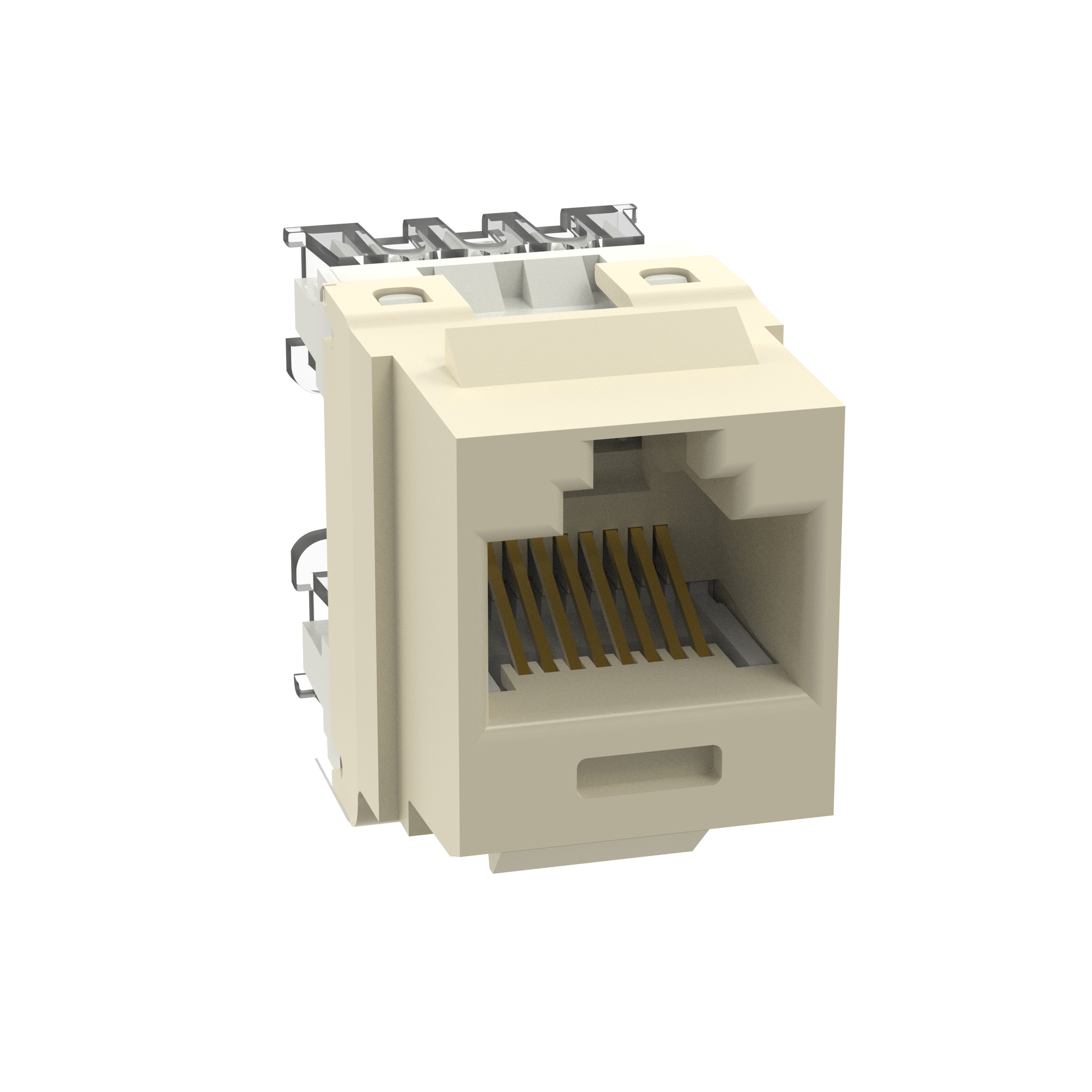 NK688MEI NetKey 1-Slot 8-Position 8-Wire Punchdown Unshielded Keystone Jack Module, Cat 6/Keystone Module, Surface Mount, 1 Port, ABS/Polycarbonate, Electric Ivory
