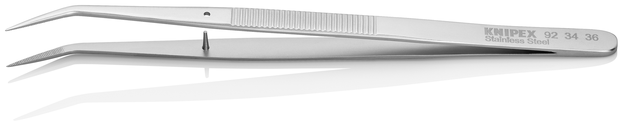 Stainless Steel Gripping Tweezers-25°Angled-Pointed Tips, 6 in., 0.50 mm TT, 0.50 mm TW