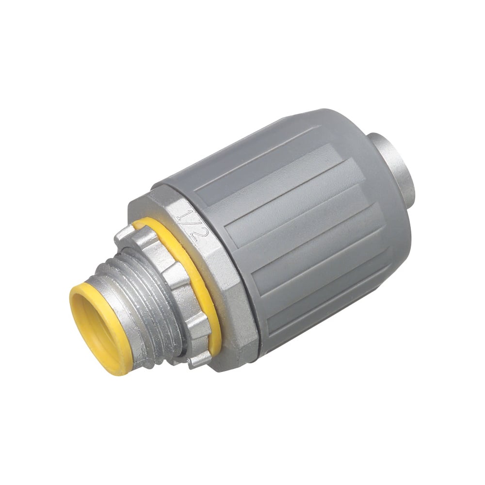 LT5A Snap2IT Form B Insulated Throat Push-On Straight Liquid Tight Conduit Connector, 1/2 in Trade, Die Cast Zinc