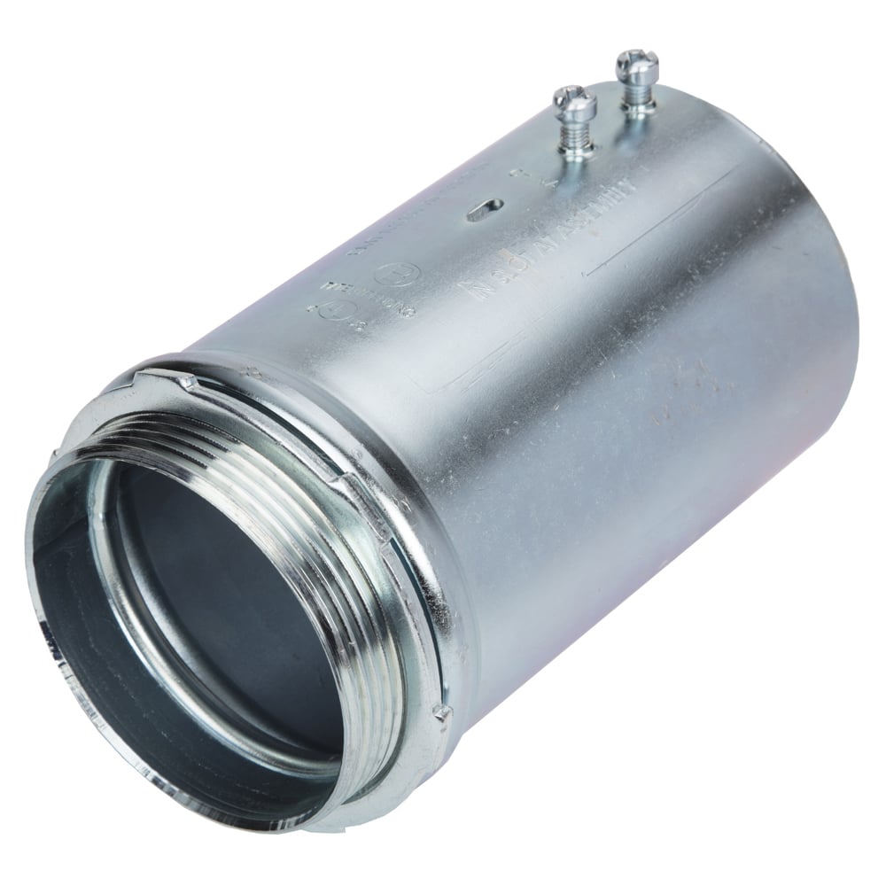 237-SLP Bridgeport Mighty-Align SLP Setscrew Slip Connector, 3 in Trade, For Use With Rigid/EMT Conduit, Steel, Zinc Plated