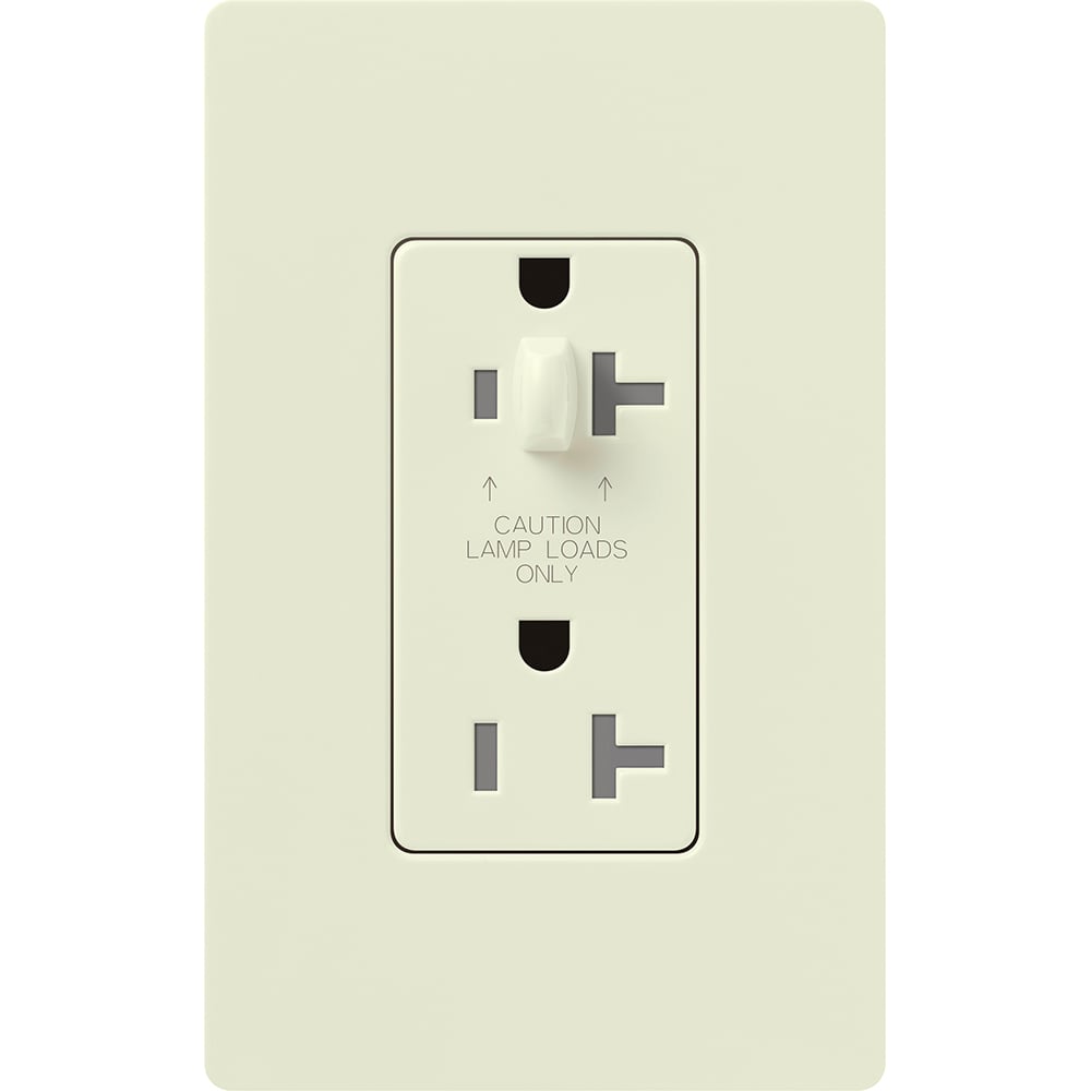 SCR-15-HDTR-BI Claro Half Dimming Tamper-Resistant Duplex Receptacle, Decorator-Style Outlet, 15 Amp, Satin, Biscuit