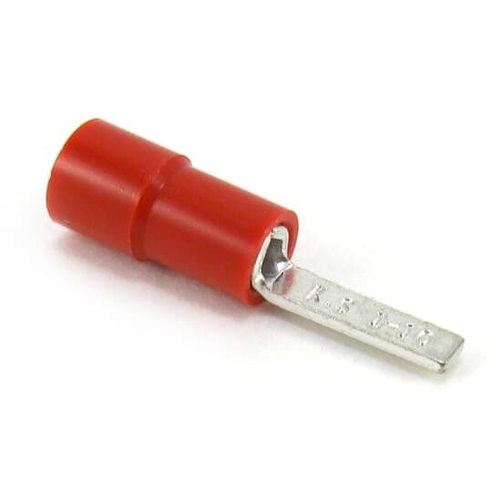 TV18-10BL-XV Catamount Insulated Blade Terminal, 22 to 16 AWG Copper Conductor, 0.394 in L Blade, Copper, Red