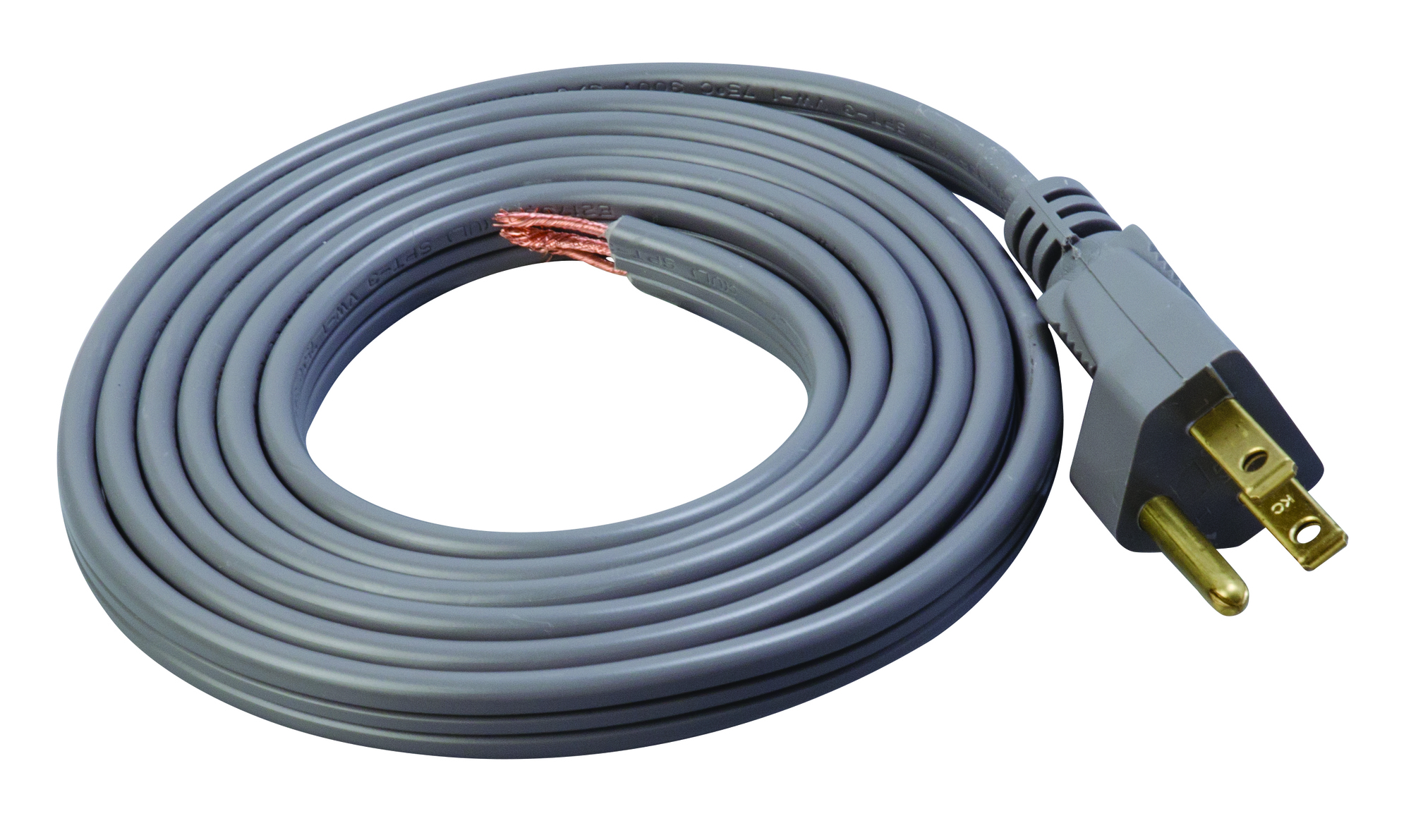 6ft SPT-3 Flat Indoor Replacement Power Supply Cord, Straight, 16/3, Gray