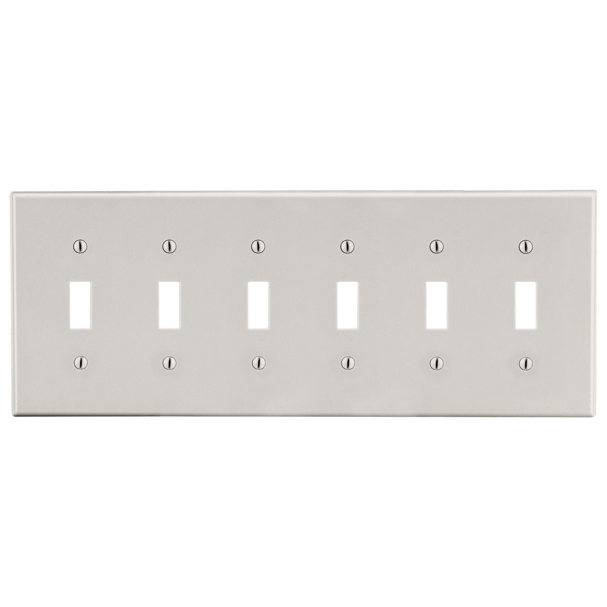 P6LA Non-Metallic Standard Wall Plate, 6 Gangs, 11.94 in W x 4.63 in H, Polycarbonate Thermoplastic, Light Almond