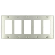 84423-40 Decora Standard Size Wall Plate, 5 Gangs, 9.99 in W x 4.5 in H, 302 Stainless Steel