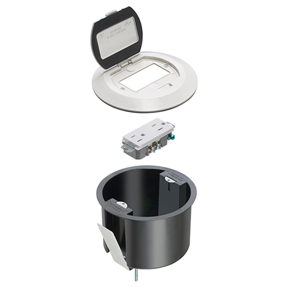 FLBR6500W 1-Piece Floor Box Kit, Plastic/Steel
