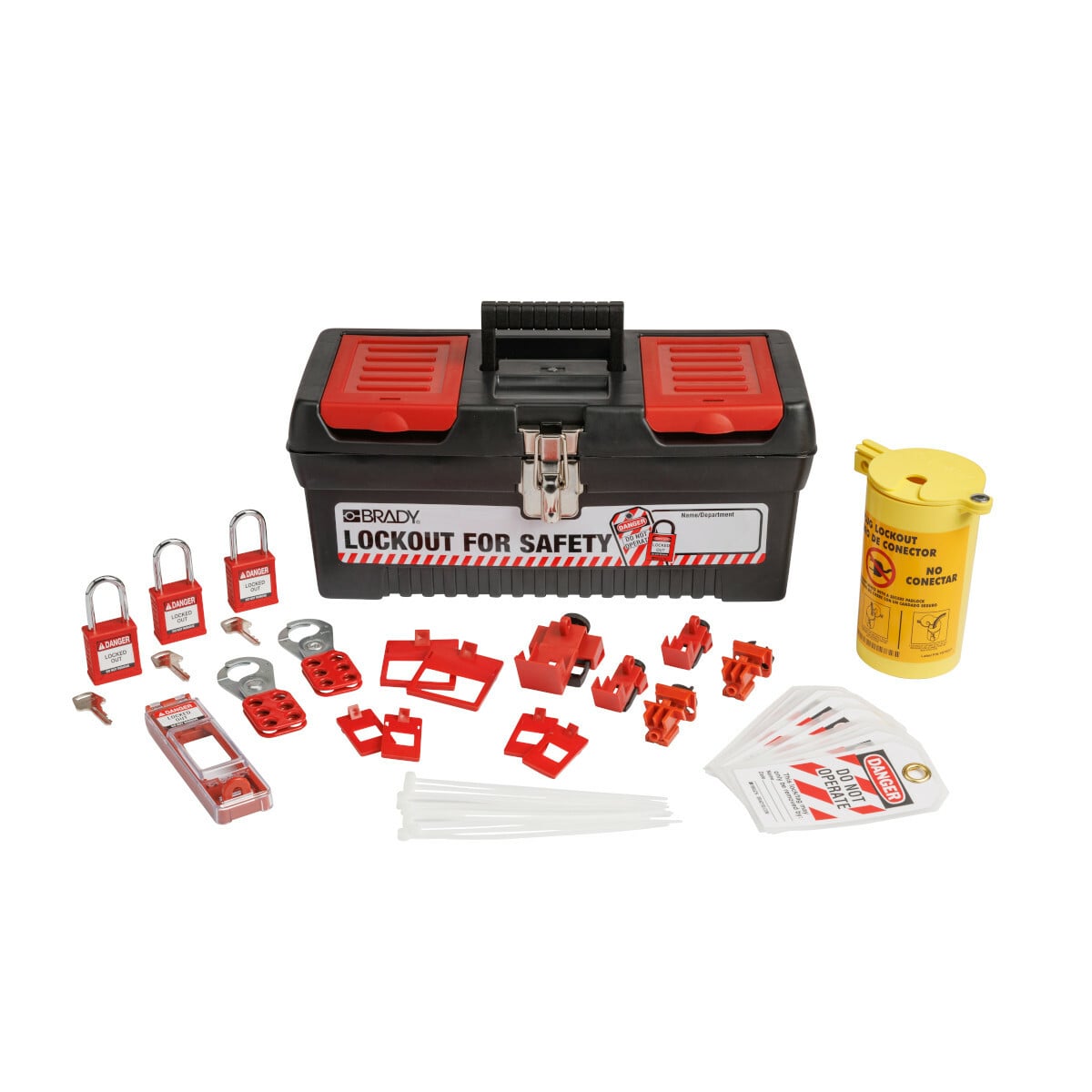 153670 Lockout, 7.8 in H x 16.2 in W x 7.3 in D, Language: English, French, Spanish