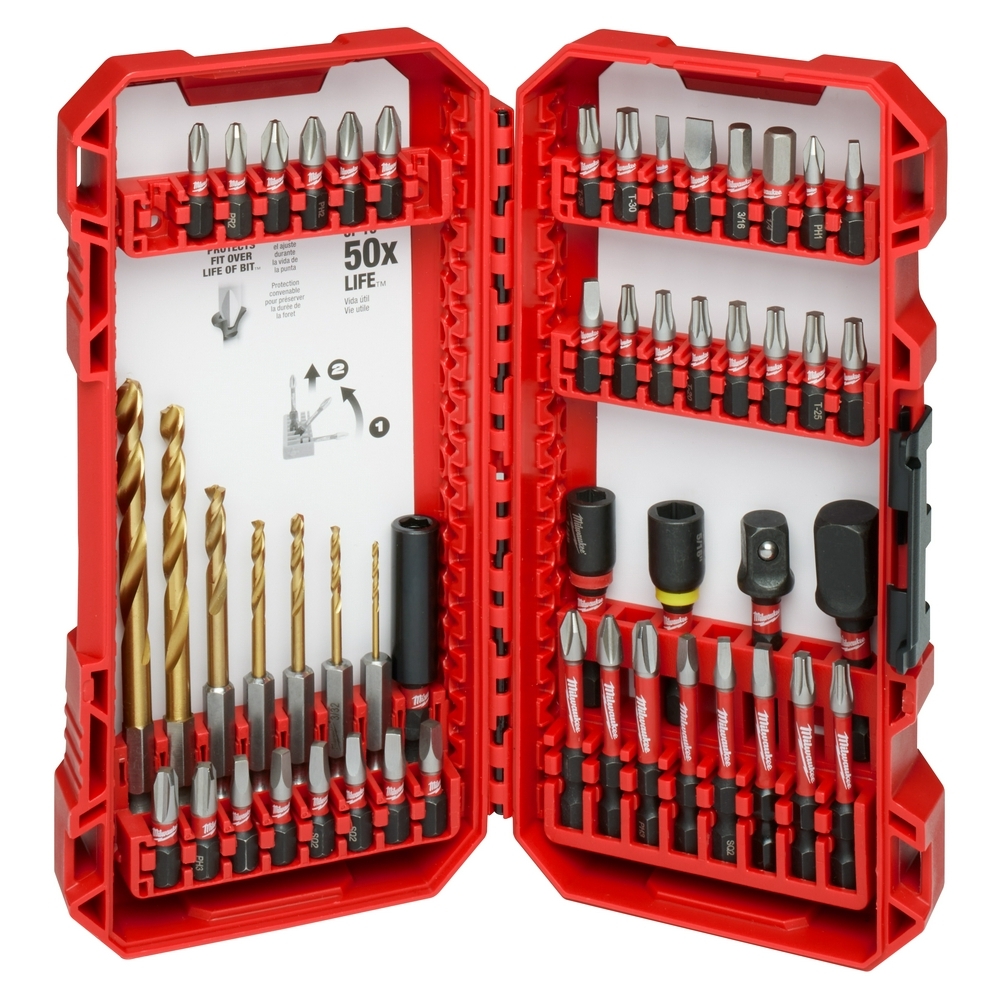 48-32-4013 Shockwave Impact Duty Magnetic Screwdriver Bit Set, 50 Pieces, 1/4 in Hex Shank, Steel