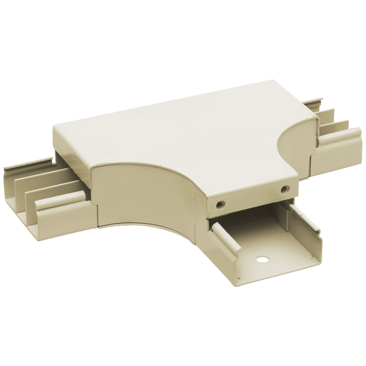 HBL2415DFOIV Bend Radius Divided Roll Form Standard Raceway Tee Fitting, 1.22 sq-in, 90 deg Bend, For Use With HBL2400 and HBL2400D Series Metal Raceway, Rolled Steel, Ivory
