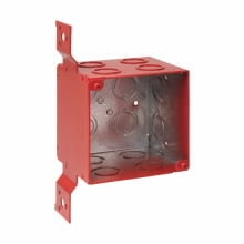 TP411RED TP Welded Outlet Box, Steel, 46 cu-in Capacity, (14) Knockouts, 4 in H x 4 in W x 3-1/2 in D
