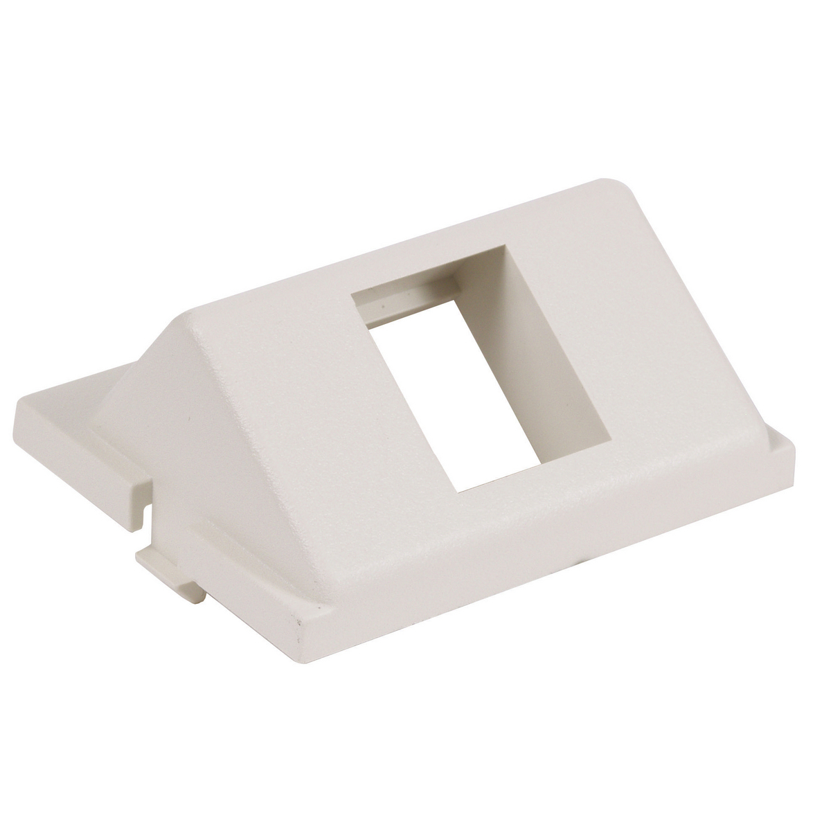IM1KA15OW 1.5-Unit Angled Horizontal Unloaded Snap-Fit A/V Module, Keystone Module, Snap-Fit Mount, 1 Port, ABS, Off-White