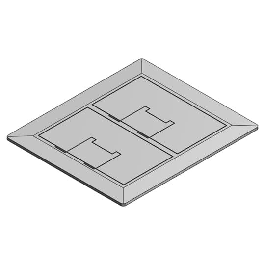 E9762SS Carlon Multi-Gang Floor Box Cover, 8-1/4 in L x 7.13 in W, Stainless Steel