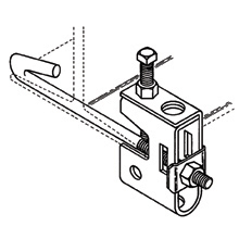 B751-J9-3/8ZN B751 Beam Clamp, 8 to 12 in W x 3/4 in THK Flange, 83 lb Load, Carbon Steel