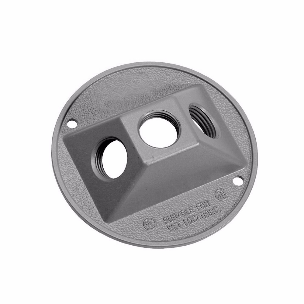 TP7308 Weatherproof Outlet Lamp Holder Cover, 4-1/2 in Dia, Die-Cast Aluminum