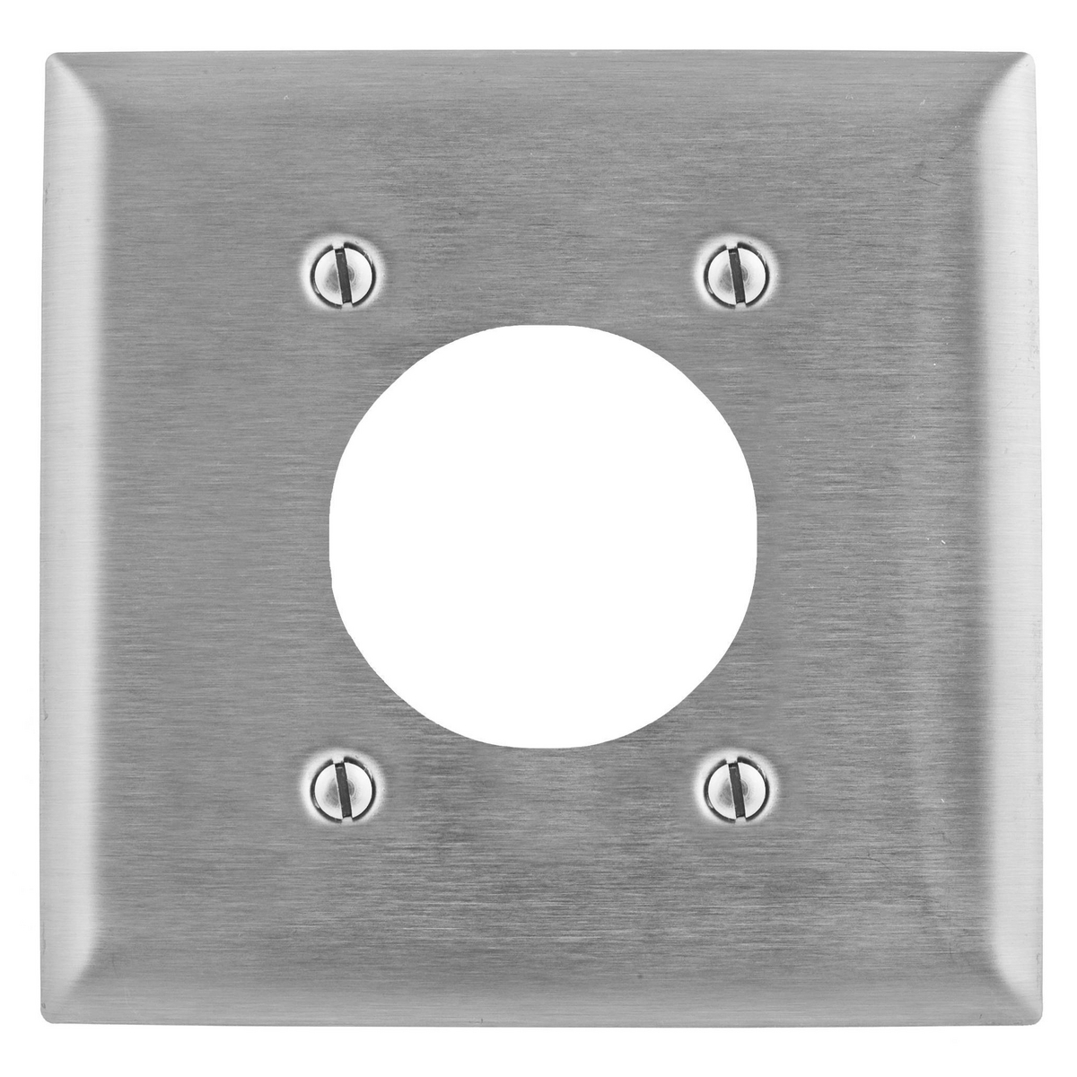 SS703L Standard Wall Plate, 2 Gangs, 4.6 in W x 4.5 in H, 430 Stainless Steel, Metallic