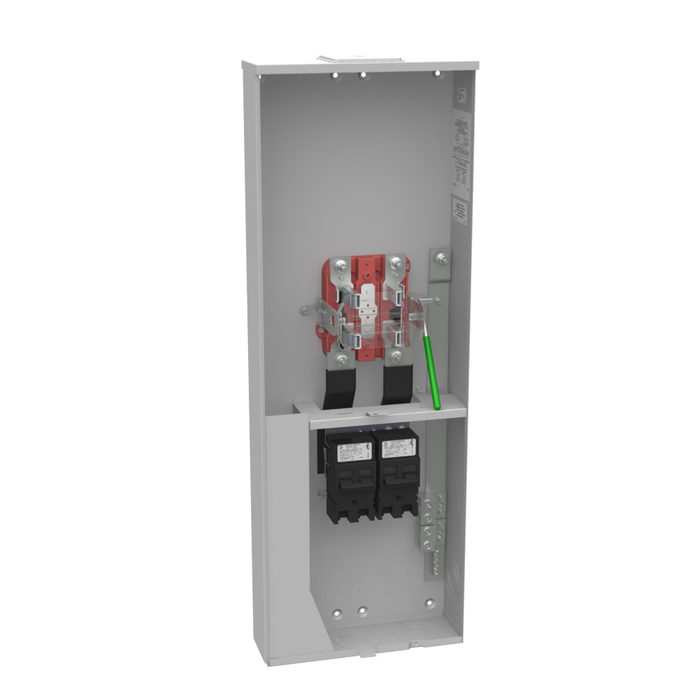 U5759-X-2/200 Single Position Meter Socket with Main Breaker, 320 Amp, 1 Phase, Ringless, Lever, 4 Term, OH, UG, 240V
