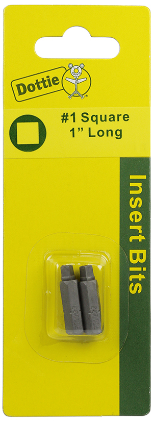 IB1C 2-Piece Carded Insert Bit, #1 Point, 1 in OAL, Steel