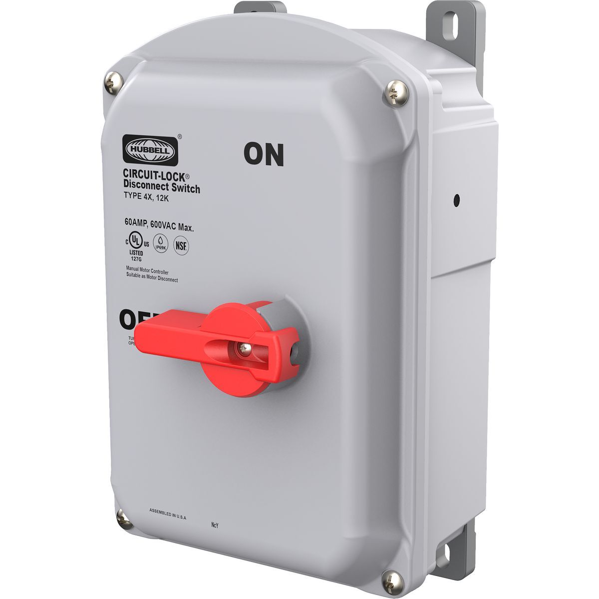 HBLDS60AC Disconnect Switches, 600 V AC, 60 A, 50 hp, 3 Poles