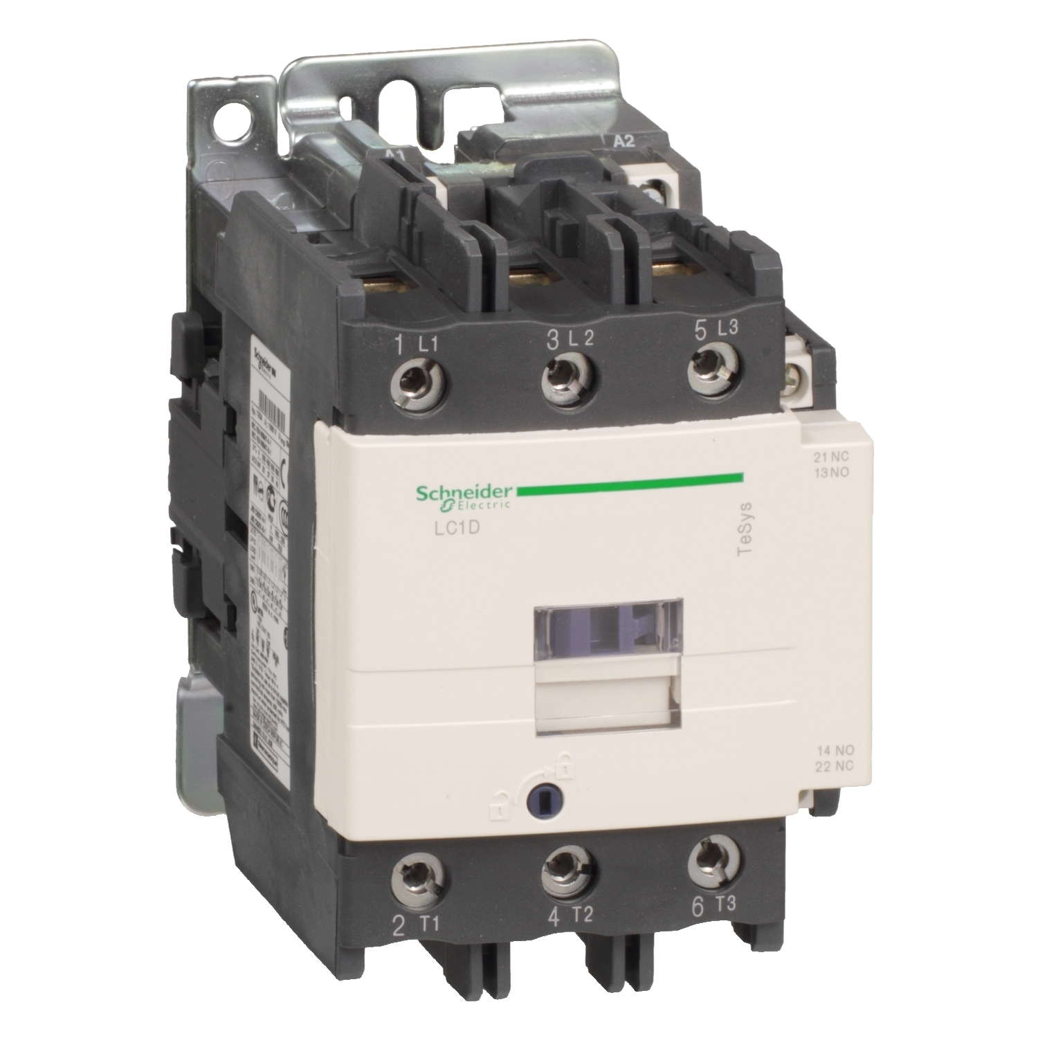 LC1D80BW TeSys D Contactor With Safety Cover, 24 V DC V Coil, 125 A, 3NO Contact, 3 Poles