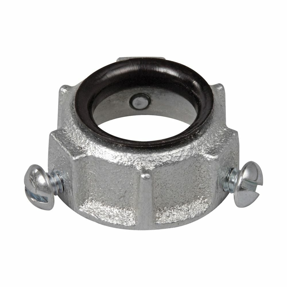 S1042 Setscrew Threadless Throat Conduit Bushing, 6 in Trade, Malleable Iron