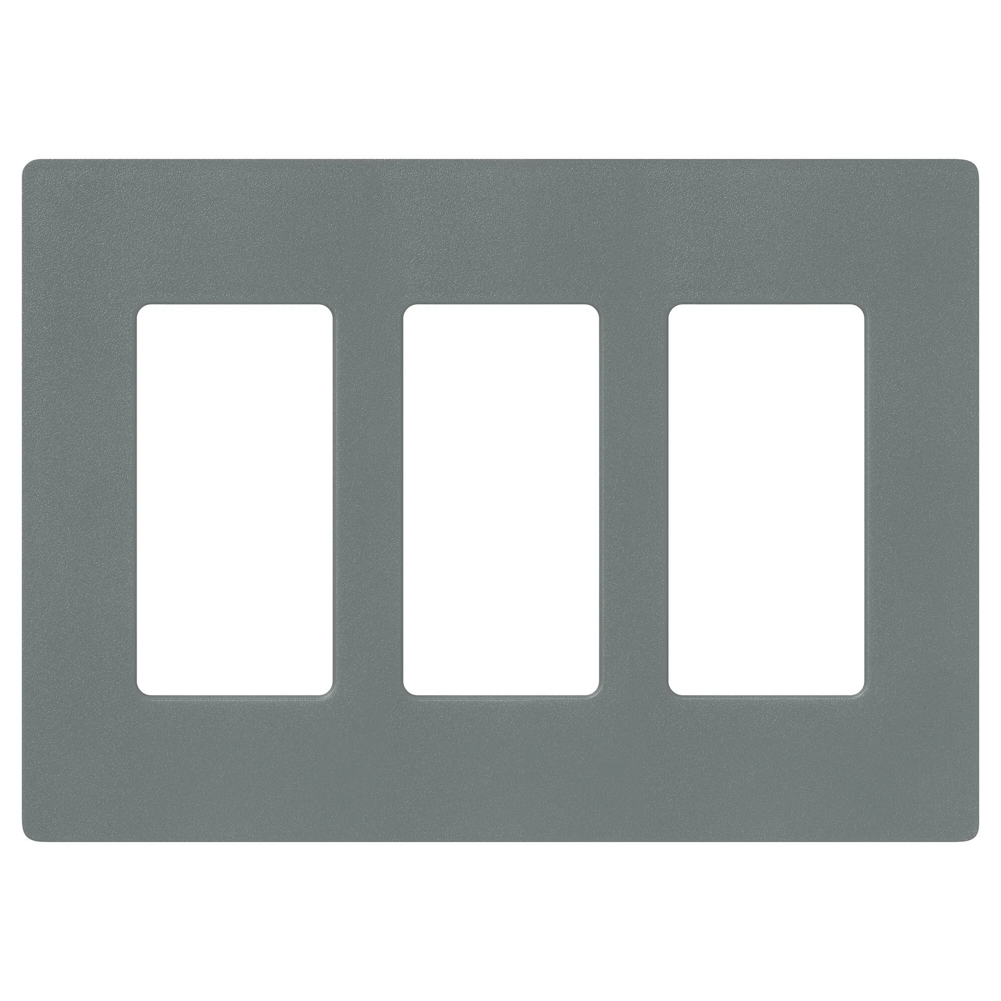 SC-3-SL Claro Wall Plate for Decorator-Style Dimmers, Switches, and Outlets, 3 Gang, Satin, Slate