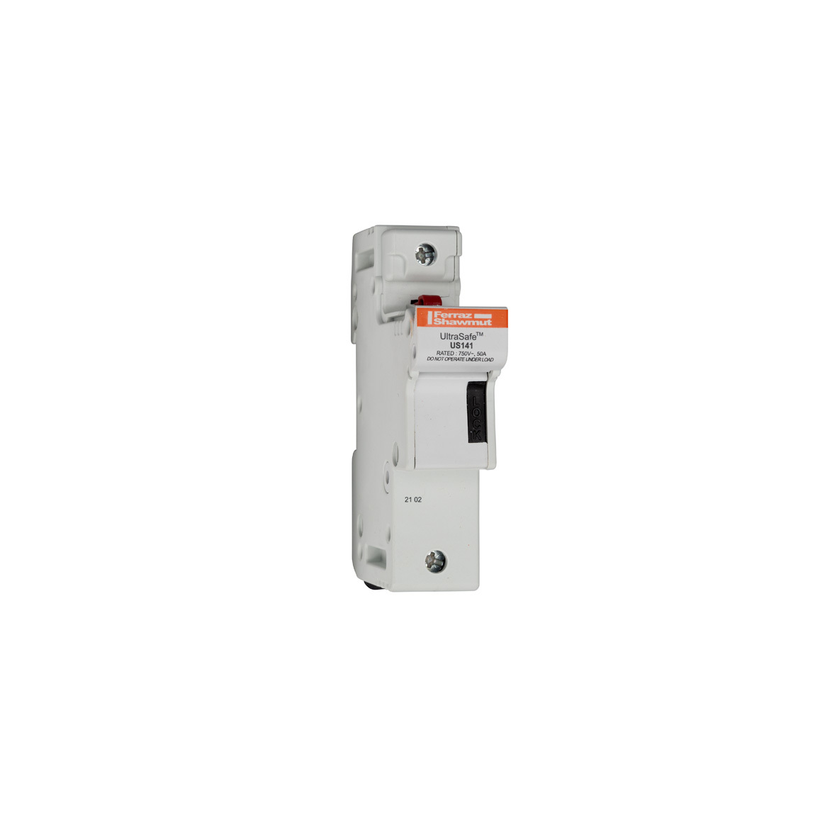 Z331153 UltraSafe US14 Modular Fuse Holder, 750 V AC/DC, 50 A, 14 to 2 AWG Wire, 1 Poles