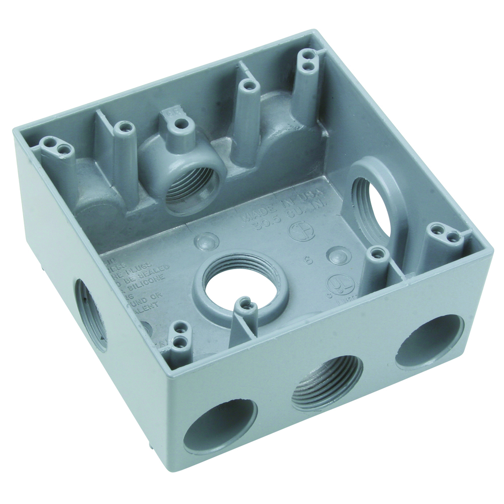 WPB362 WP BOX 2G 5 HOLE 3/4 GY WPB362