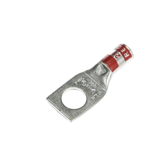 54131 Color-Keyed 54100 1-Hole Non-Insulated Compression Lug With Peep Hole, 8 AWG Copper Conductor, Die Code: 21, 5/16 in Stud, Copper