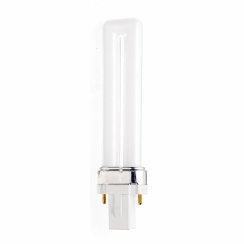 S8302 HyGrade Single Twin Compact Fluorescent Lamp, 7 W, G23 Lamp, T4 Shape, 400 Lumens Initial